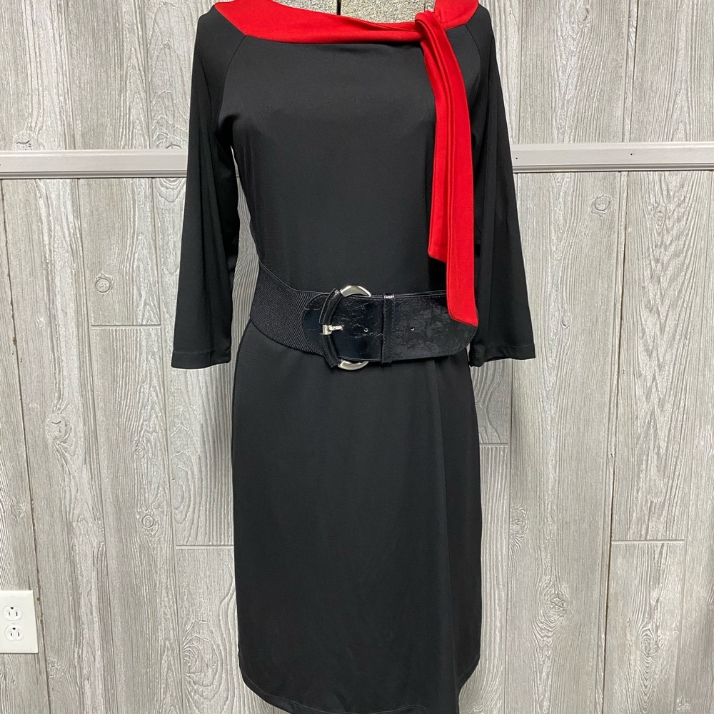 Black & Red Jackie O style Dress Size Medium EUC
